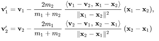 Collision velocity formula